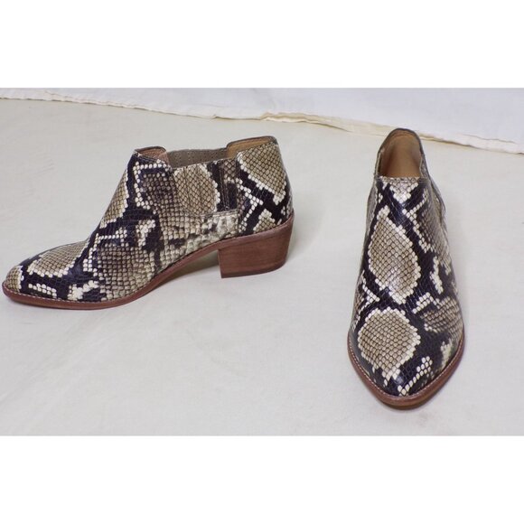 🆕 MADEWELL Sonia Chelsea Ankle Boot Bootie Brown Snakeskin Leather 6 - Picture 4 of 10
